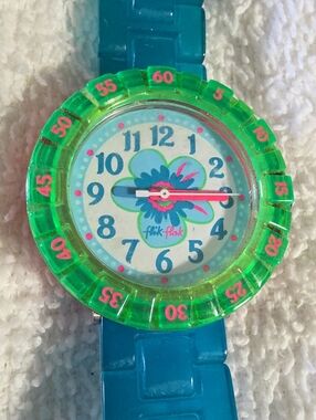 Kids Green & Blue Floral Learning Watch